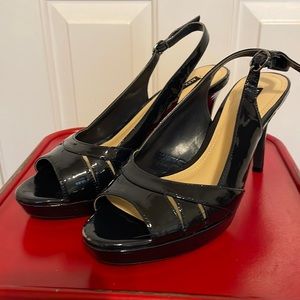 Navy blue platform heels